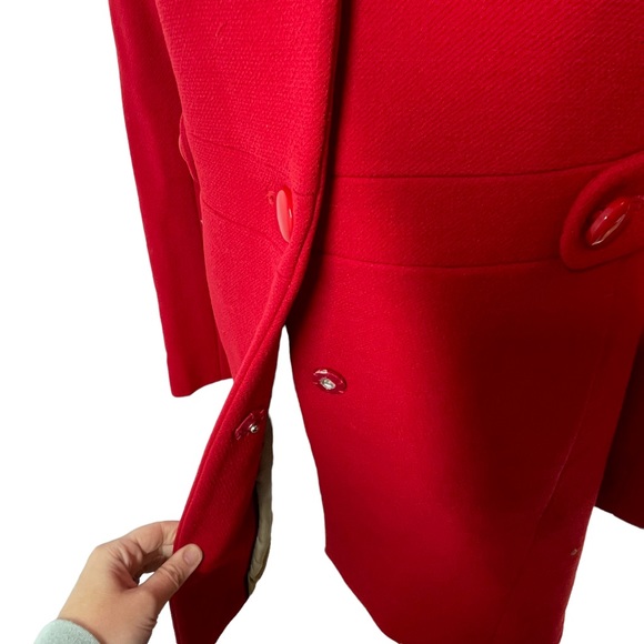 J. Crew Bright Red Wool Thinsulate Fitted Pea Coat - Picture 5 of 8